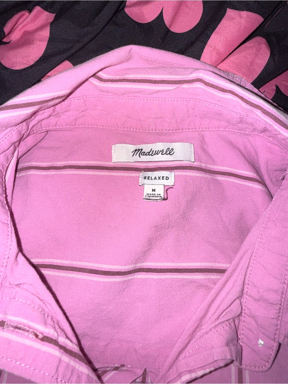 Madewell Pink Striped Relaxed button down medium